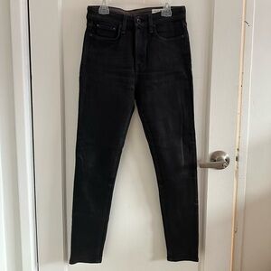 Rag & Bone Nina High Rise Ankle Skinny Coated Black Jeans